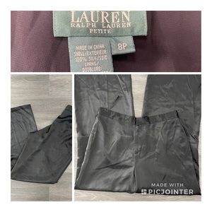 Lauren ~ Ralph Lauren Black Silk front Zip Pants